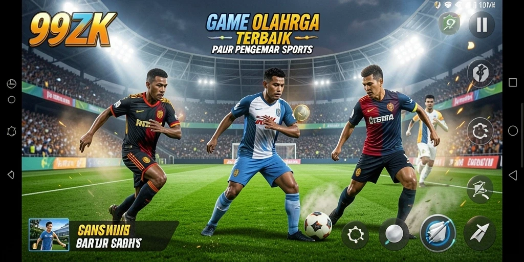 Tampilan gameplay seru dari 99ZK dengan aksi olahraga mendebarkan.