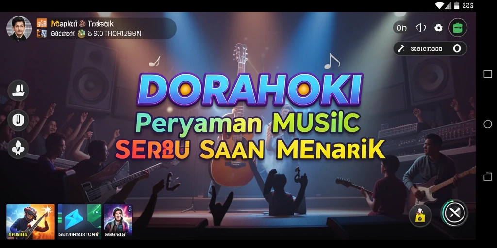 Screenshot gameplay DORAHOKI menampilkan tantangan musik yang seru.