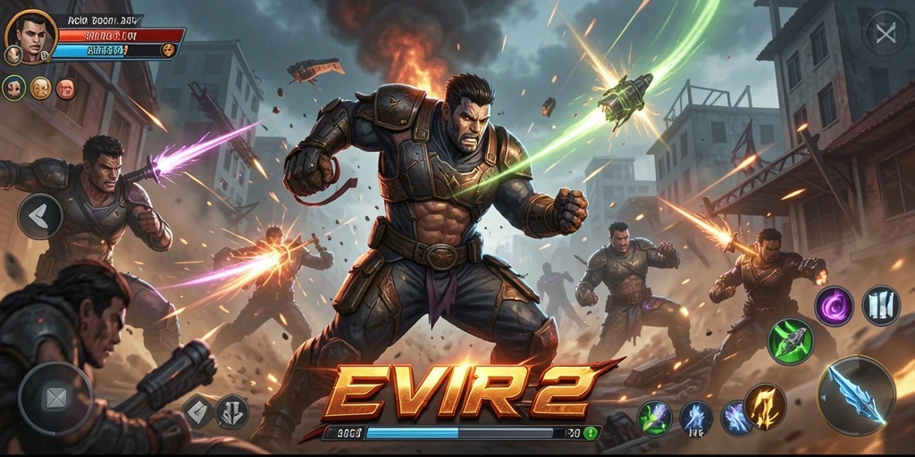Tampilan seru dari gameplay EVIP2 yang penuh aksi.