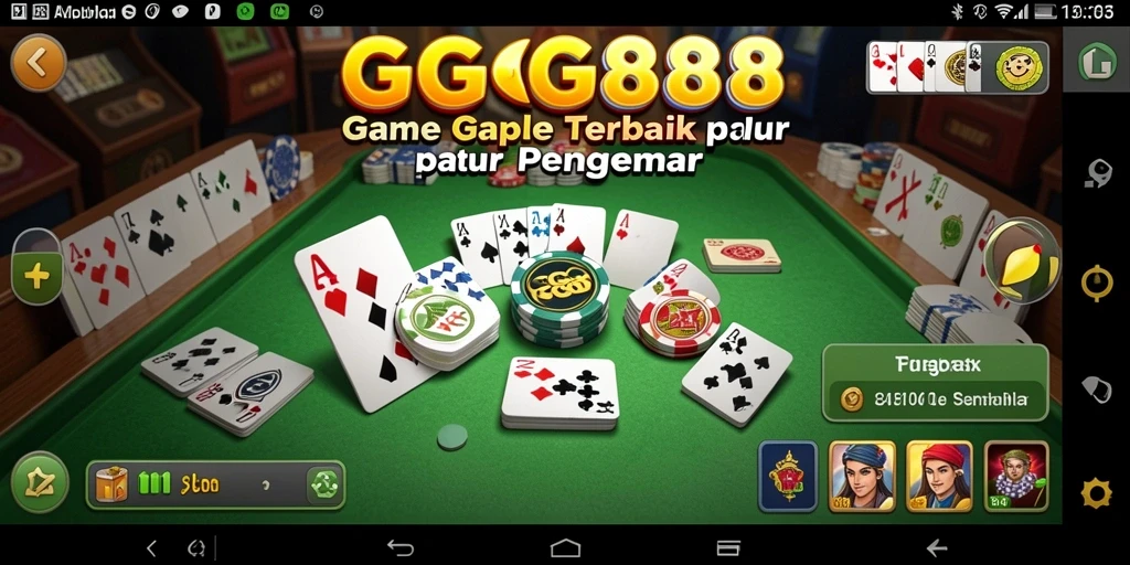 Screenshot gameplay GGG888 yang menunjukkan keseruan bermain Gaple.