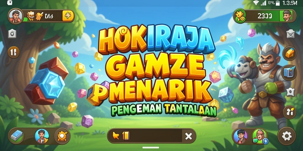 Tangkapan layar utama HOKIRAJA menampilkan gameplay puzzle yang seru dan menantang.