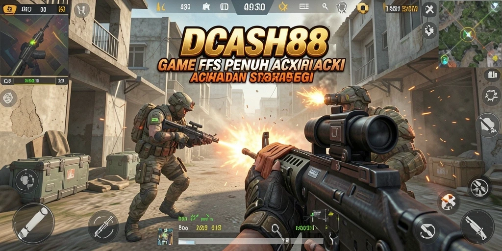 Screenshot gameplay IDCASH88 menampilkan aksi tembak-menembak yang seru.