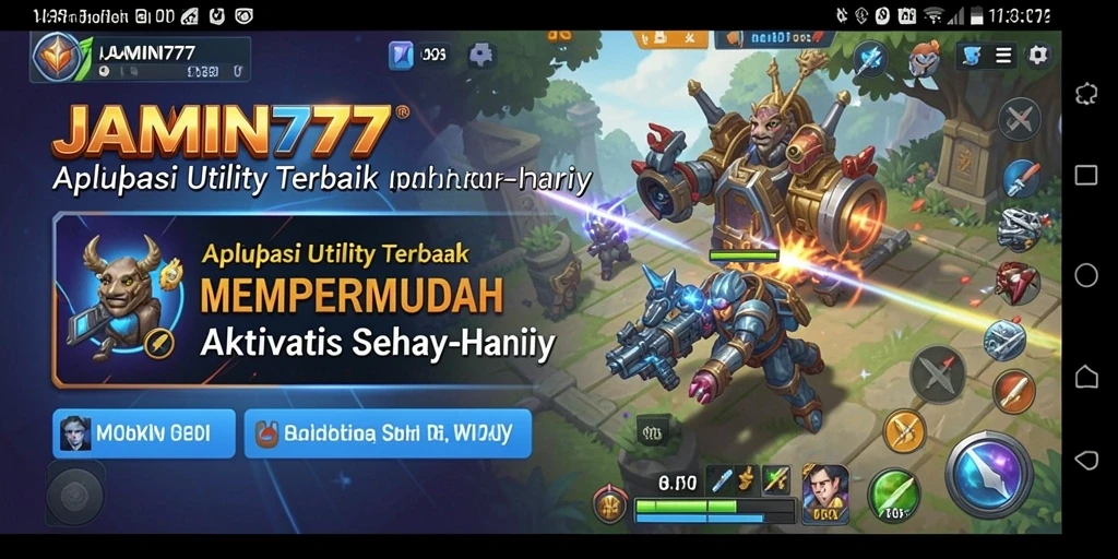 Screenshot JAMIN777 menunjukkan antarmuka aplikasi yang intuitif dan menarik.
