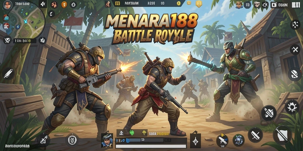 Screenshot MENARA188 menampilkan aksi Battle Royale yang intens dan mendebarkan.