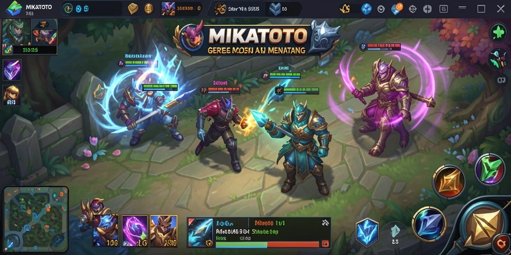 Screenshot MIKATOTO menampilkan aksi seru dalam permainan MOBA.