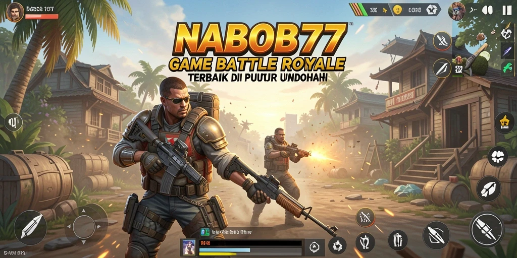 Screenshot gameplay NABOB77 yang intens dalam pertempuran Battle Royale.
