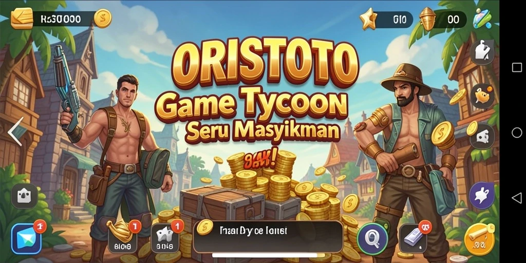 Screenshot menunjukkan gameplay yang menarik dan interaksi bisnis di ORISTOTO.