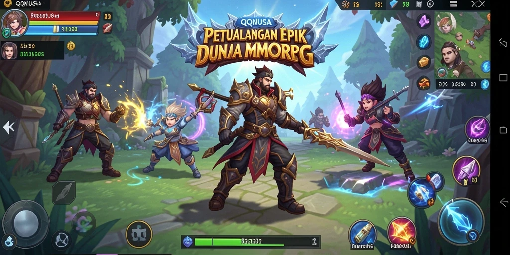 Screenshot menampilkan aksi seru dalam petualangan MMORPG.