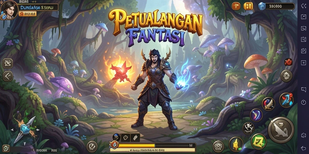 Screenshot gameplay R6R6 menampilkan karakter menjelajahi dunia fantasi.
