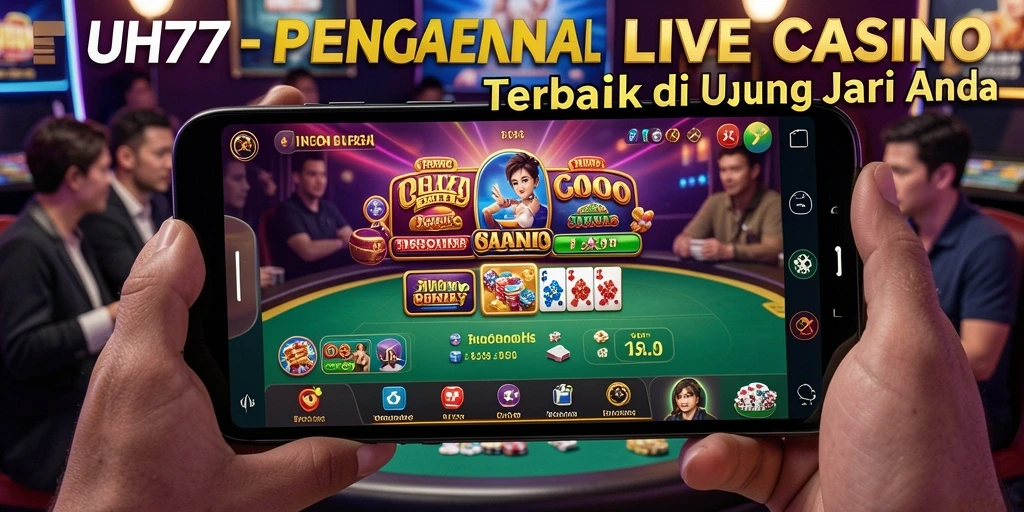 Screenshot UH77 menampilkan gameplay seru live casino dengan dealer profesional.