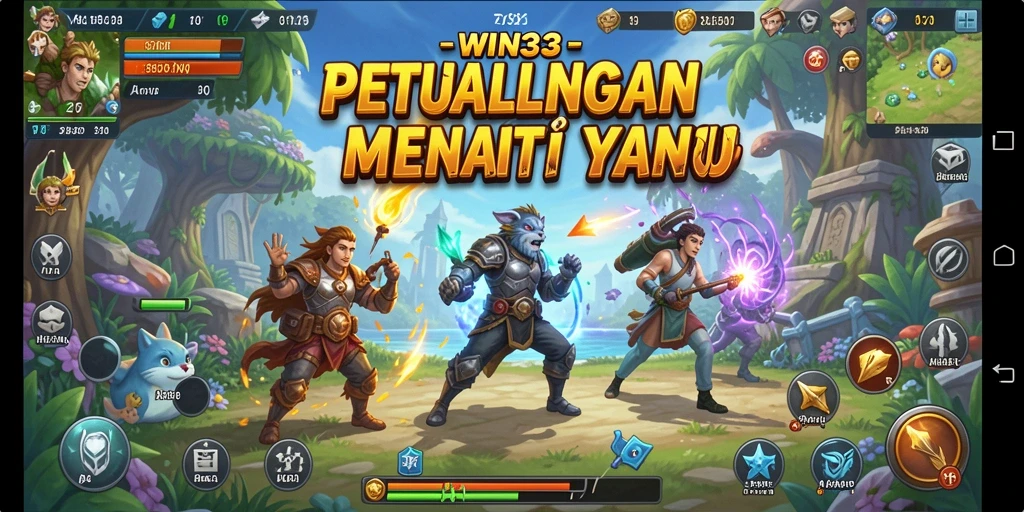Screenshot WIN33 menampilkan karakter beraksi dalam misi petualangan yang mendebarkan.