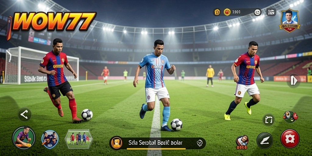 Tampilan gameplay WOW77 yang mendebarkan dalam pertandingan sepak bola.